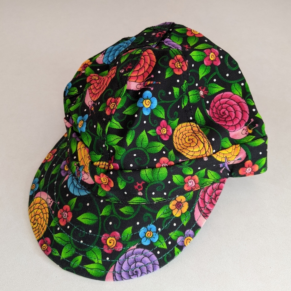 Kromer Vintage Welding Hat Cap 7.5 Union Made UNITE 90s Y2K Snails Garden Black